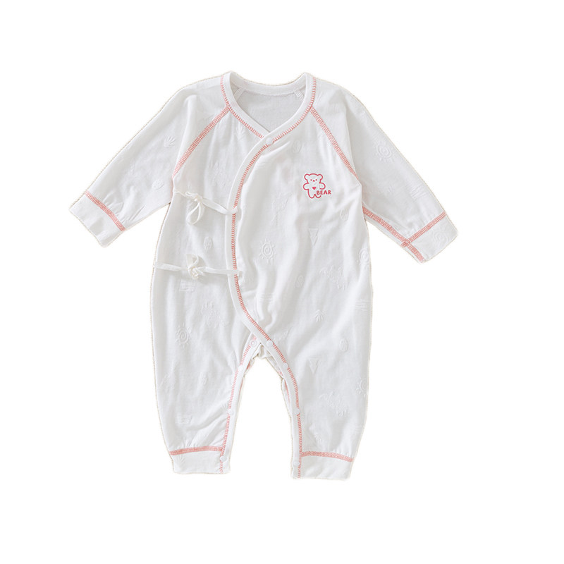 特价新生婴儿衣服长袖连体衣薄空调服初生宝宝哈衣爬服护肚春夏季