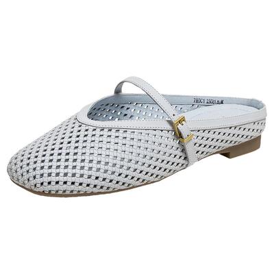 TATA他她镂空半拖鞋女外穿平底穆勒鞋真皮单鞋2026夏新款7H0C1BH6