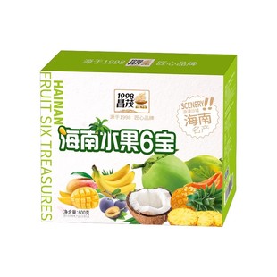 海南水果6宝600g热带芒果香蕉椰子木瓜菠萝野甘梅果脯干特产零食