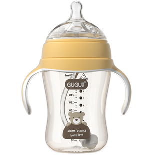 咕咕吸管奶瓶6个月1一2一3岁以上宝宝鸭嘴杯喝奶重力球防胀气PPSU