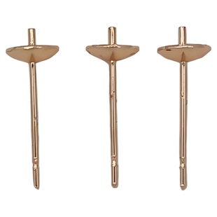 包金14K浅金色半孔珠托耳针粘珍珠耳钉手工自制diy保色耳饰材料