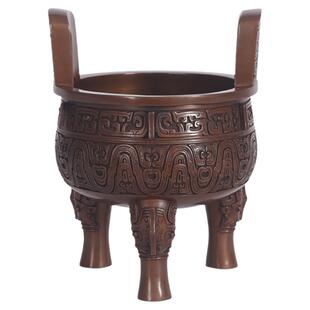 紫铜鼎摆件铜青铜器鼎大克鼎仿古圆鼎客厅办公室装饰品开业礼品