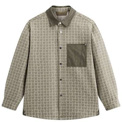 【商场同款】太平鸟男装满版提花长袖衬衫冬外穿式外套B1CHF4263