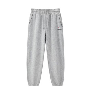 啄木鸟新款男运动裤男款秋冬季纯棉针织加绒卫裤宽松束脚休闲长裤