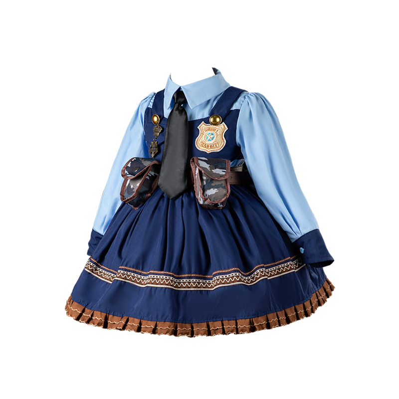 DeerBell女童公主裙兔子警官衣服