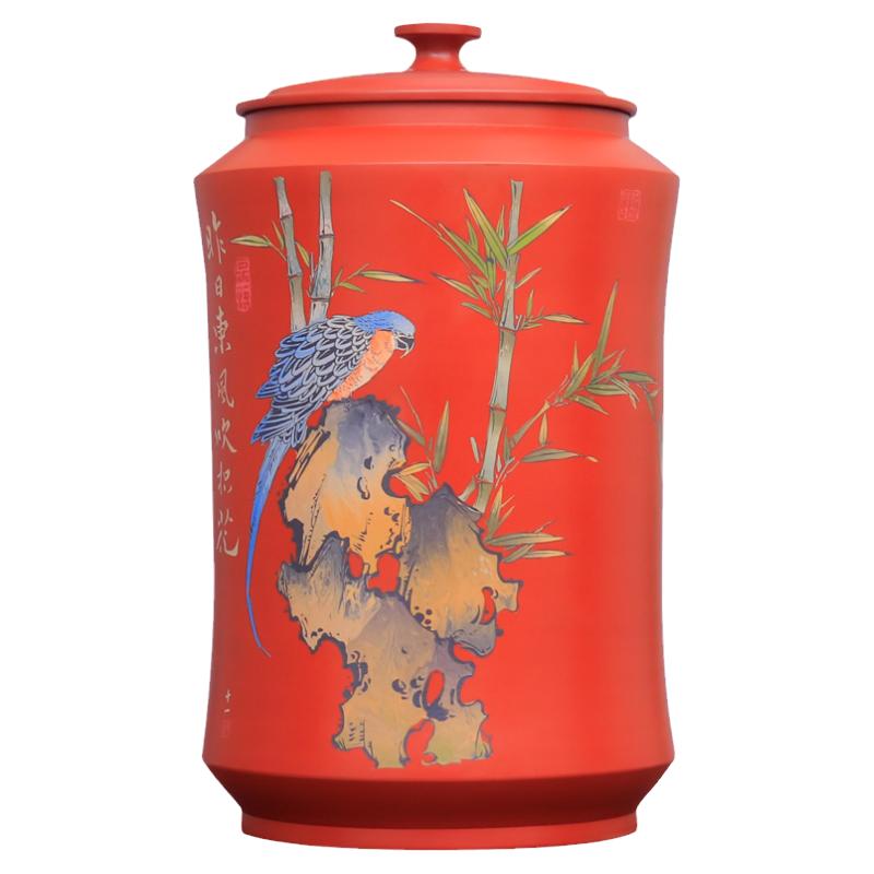 建水陶手工茶叶罐密封罐22饼缸