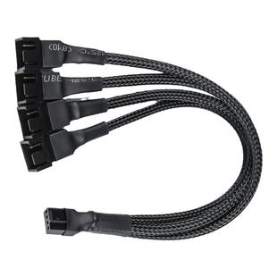 动力火车电脑机箱风扇集线器4pin主板一分三拖3风扇一分二转接线