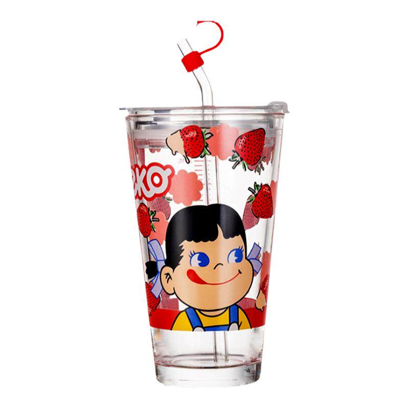 高颜值学生少女冷饮玻璃吸管杯