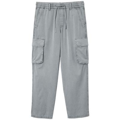 907杰克琼斯男装秋季新款牛仔裤阔腿抽绳休闲工装风长裤子男款