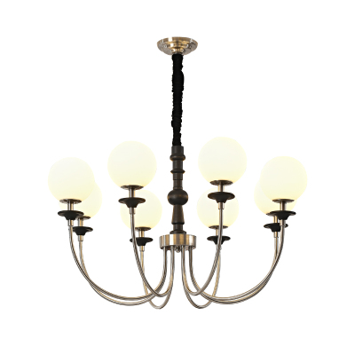 法式中古客厅吊灯轻奢简约实木卧室灯美式复古个性魔豆侘寂风吊灯