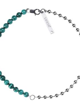 LUXTA原创孔雀石拼接项链嘻哈男