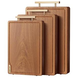 双枪黑金檀木菜板整木大号砧板抗菌防霉家用食品级实木切菜板案板