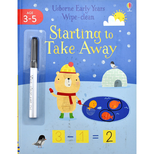 Usborne Early Years Wipe-clean Starting to Take Away 尤斯伯恩 可擦写练习 减法 幼儿启蒙益智游戏 控笔能力 英文原版进口图书