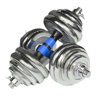 纯铁哑铃实心电镀男士锻炼健身器材家用杠铃30kg50可调节亚玲一对