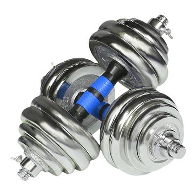 纯铁电镀实心哑铃男士可调节重量