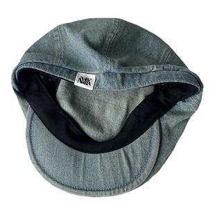 月球上的人夏季复古日系牛仔前进帽子男女鸭舌帽潮小标后戴贝雷帽