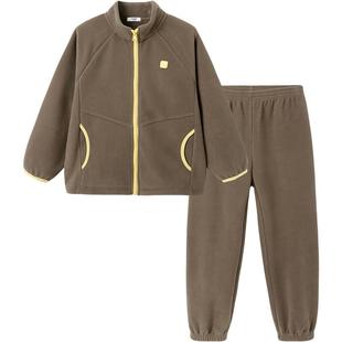 巴拉巴拉儿童睡衣套装男童女童摇粒绒保暖家居服秋冬新款童装衣服