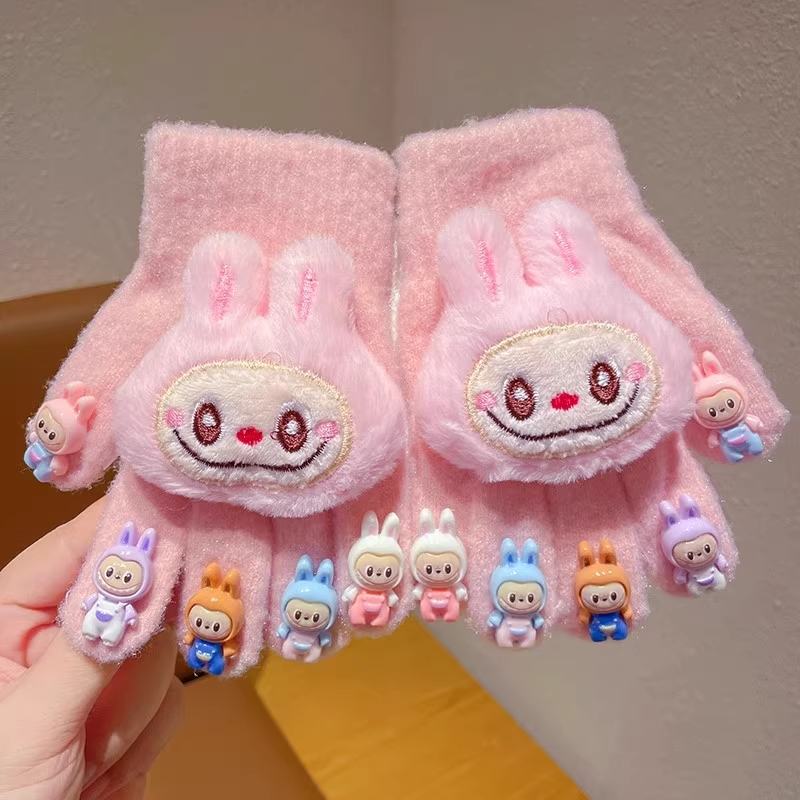 儿童手套新款卡通可爱小女孩五指套冬季男女童防寒保暖宝宝手指套