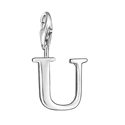 英文拼音字母U吊坠925银挂坠子托马斯萨博个性新年蛇年礼物首饰品