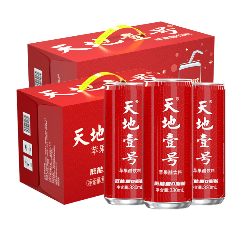 天地壹号苹果醋饮料330mlx30罐苹果汁醋饮品红罐送礼佳品