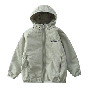 男童薄款夹棉连帽棉衣外套秋冬2025新中大儿童装加厚拉链棉袄亲子