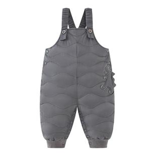 迷你巴拉巴拉儿童羽绒背带裤2025冬季男童女童宝宝三防羽绒裤外穿