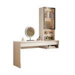 帕美迪实用木飘窗梳妆台一体组合卧室化妆桌现代简约收纳书桌书柜