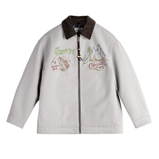 马登复古美式工装加绒加厚保暖夹棉服宽松休闲翻领夹克纯棉袄子女