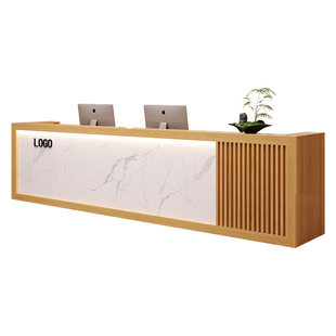 轻奢公司前台接待台酒店收银台柜台简约现代商场美容院迎宾台吧台