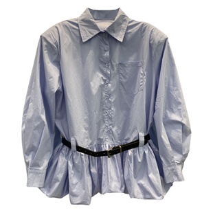 2026春季新款法式高级感白色衬衫连衣裙女气质收腰显瘦花苞短裙子