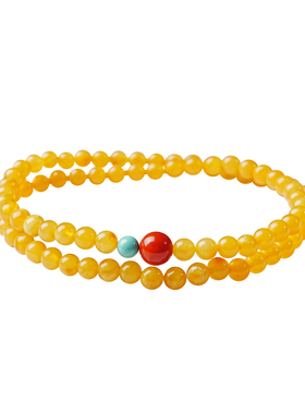 宫里上新天然蜜蜡多圈手串