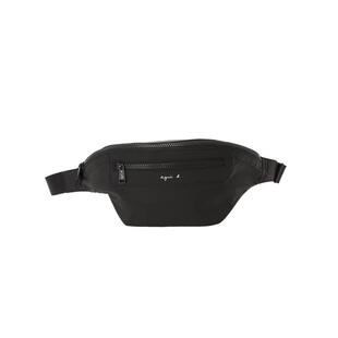 agnès b.尼龙小号男女通用腰包斜挎包多用胸包 黑色