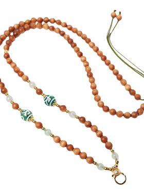 绿玛瑙天珠老山檀木泰国佛牌链子