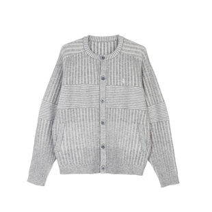 roaringwild a arch 咆哮野兽 灰色圆领慵懒风上衣开衫毛衣外套男