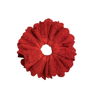 高级定制~红色系蕾丝高级感大肠圈发圈女超大号发绳发饰头绳韩国