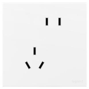 罗格朗画采深砂银五孔开关插座面板二三插嵌入式插座家用电源86型