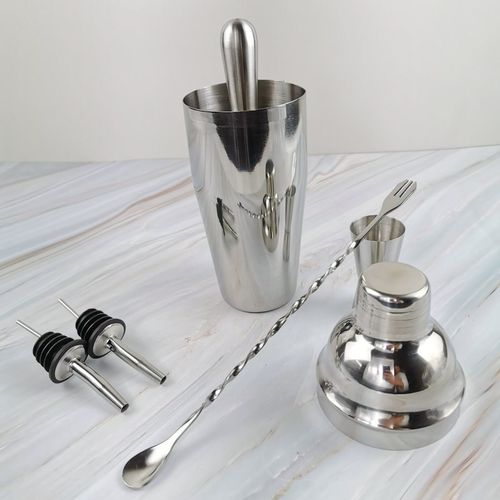 不锈钢调酒器套装6件套酒杯雪用具杯酒调鸡尾酒吧750ml克调酒神器