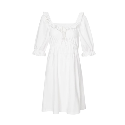 棉质夏季宫廷风短袖薄款睡裙