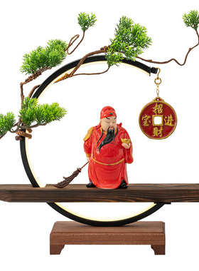 中式倒流香炉摆件财神爷佛像