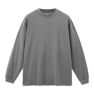 匹马棉立领长袖T恤纯棉中领打底衫男女款体恤半高领秋冬纯色内搭