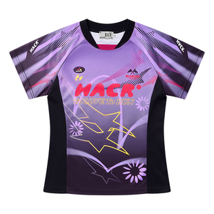 HACR羽毛球吸湿速干全幅印花T恤 都市轻户外运动修身短袖