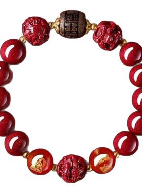 普陀山2025蛇年朱砂手串男