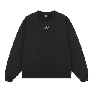 DICETINY金属logo秋冬季潮牌重磅圆领基础卫衣高街美式无帽上衣