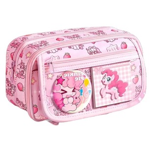小马宝莉学生可爱笔袋女生2025新款大容量高颜值ins风铅笔盒文具盒初小学生痛包多功能多层收纳袋透明铅笔袋
