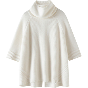 美到心坎坎了！！加厚100%纯山羊绒衫女高领纯羊绒毛衣宽松秋冬季