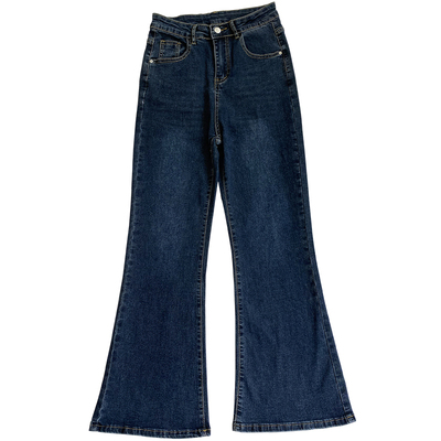 COCO微胖大码梨型身材微喇弹力牛仔裤女秋冬胖妹妹mm高腰微喇叭裤