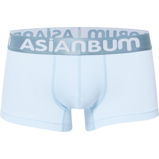 Asianbum男士四角内裤 大码网眼透气运动修身纯色性感简约平角裤