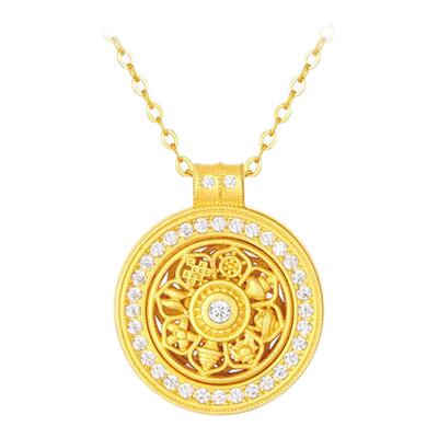 【生日礼物】周大生项链八宝罗盘