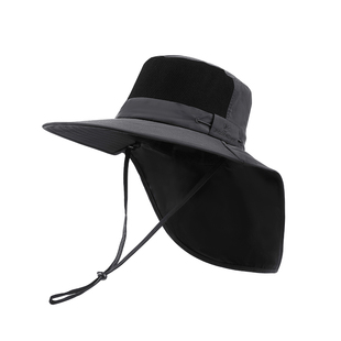 MISSION UV遮阳帽渔夫帽大头防紫外线钓鱼帽太阳帽大檐防晒帽子男