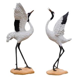 仿真仙鹤摆件园林造景户外丹顶鹤模型花园景观水池布置鹤雕塑装饰